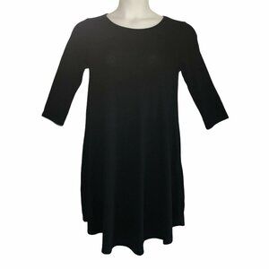 2/$30 Zenana Outfitters Dress Jersey Black Pockets Womens Small 3/4 Sleeve A Lin